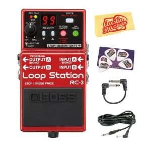  Boss RC 3 Loop Station Guitar Effects Pedal Bundle with 10 