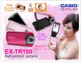 CASIO Exilim EX TR150 Digital Camera PINK Self Portrait 12.1MP 21mm 