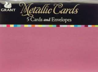 Blank Greeting CARDS INVITES & ENVELOPES 10 pcs ~ METALLIC PINK  