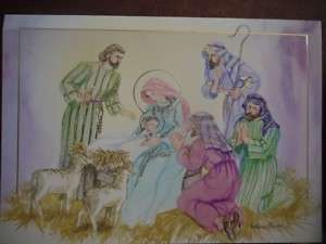 Christmas Cards Religous 3 Box Lot Nativity Scene Manger Baby Jesus 