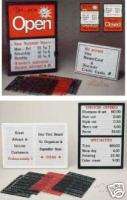 COUNTER TOP OPEN/CLOSED MESSAGE BOARD SIGNS PACKAGE. SAME DAY SHIP 