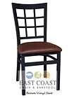 Commercial Window Pane Metal Chair w/ Brown Vinyl Seat