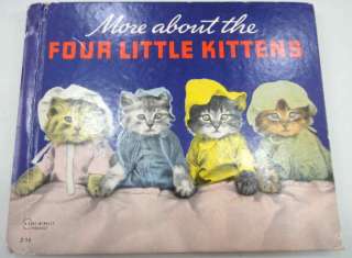 1953 antique MORE FOUR LITTLE KITTENS cute photo book  