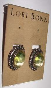 NWT $178 Lori Bonn Brushed Gold Quartz Oval Earrings  
