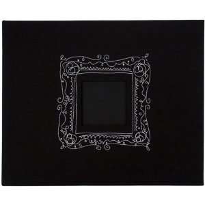  D Ring Cloth Scrapbook Binder in Black w Embroidery 