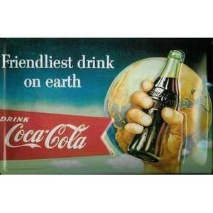 Coca Cola Coke Friendliest Drink steel fridge magnet