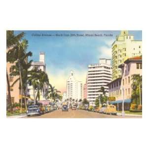 Collins Avenue, Miami Beach, Florida Premium Poster Print, 16x24