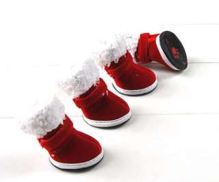 Wine Red Dog Pet Christmas Xmas Shoes Boots Any Size  