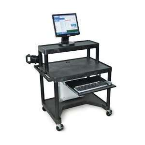 LUXOR Endura Mobile Computer Workcenter with Keyboard Tray   Black 