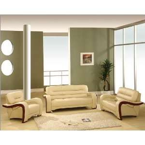  Global Furniture Almond Contemporary Leather Living Room 