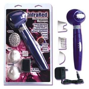 Cordless Infrared Rechargeable Massager w/ Interchangeable 
