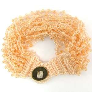  Glass seed bead crochet bracelet 8 pink