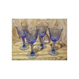    Avon American Blue Crystal Water Goblets (6) 