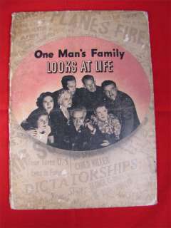 Vintage 1938 One Mans Family Looks At Life Play Book  