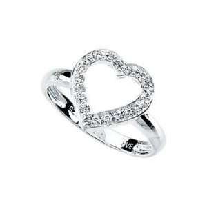  Sterling Silver Cubic Zirconia Heart Ring 