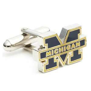  Michigan Wolverines NCAA Silver Cufflinks w/Jewelry Box Jewelry