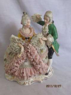 Large Dresden Lace Figurines  