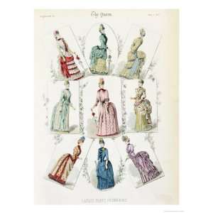  Latest Paris Fashions, Nine Day Dresses in a Fashion Plate 