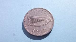 1959 EIRE IRELAND 1 S ONE SHILLING COIN GREAT GRADE  