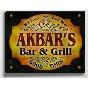  Akbars Bar & Grill 14 x 11 Collectible Stretched 