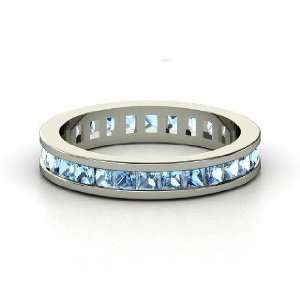  Brooke Eternity Band, 14K White Gold Ring with Blue Topaz 