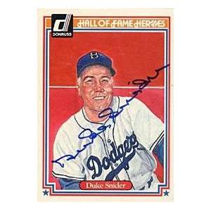 Duke Snider Autographed 1983 Donruss Hall of Fame Heroes #14 Card 