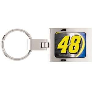  Chrome Jimmie Johnson #48 Keychain Ring with Swivel Base 