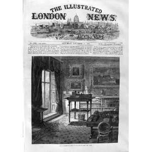  1865 Lord Palmerston Study Broadlands Antique Print