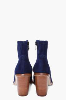 Opening Ceremony Navy Suede Cuban Boots for women  