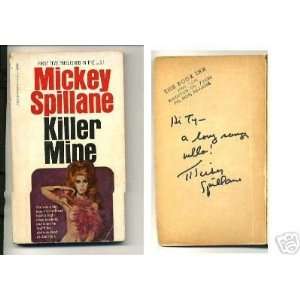 Mickey Spillane Killer Mine Signed Autograph Book   Sports Memorabilia