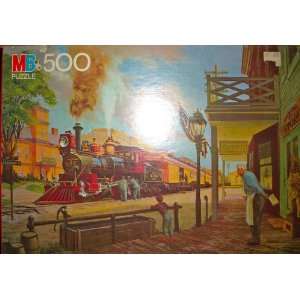 Milton Bradley Good Old Days 500 pc. Train railroad JIGSAW PUZZLE