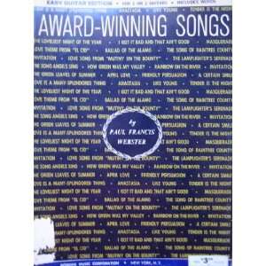  AWARD WINNING SONGS Paul Francis Webster Books