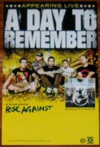   REMEMBER What Separates Me 2012 Tour Poster RISE AGAINST Punk Emo Rock