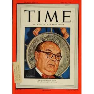  1948 Cover TIME Paul Henri Spaak Prime Minister Belgium 