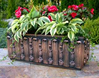ESTATE Garden FLORAL WINDOW BOX COPPER PLANTER Pot  