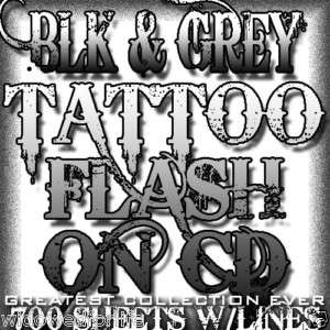 TATTOO FLASH BLACK & GREY COLLECT 700 SHEETS W/LINES  