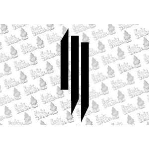 SKRILLEX LOGO SYMBOL   6 WHITE DECAL   funny window decal   NOTE BOOK 