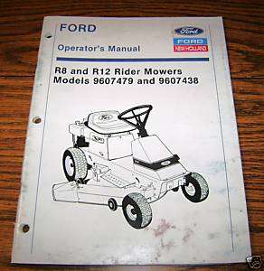 Ford R8 & R12 Riding Mower Operators Owners Manual lawn  