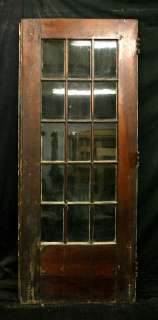 64x80 Pair Antique French Entry Double Doors Glass Lite  
