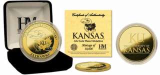 Kansas Jayhawks 24KT Gold Commemorative Medallion Coin  
