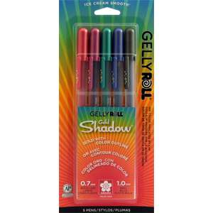   5pk assort color ink pen set the glimmer of elegance patented gel