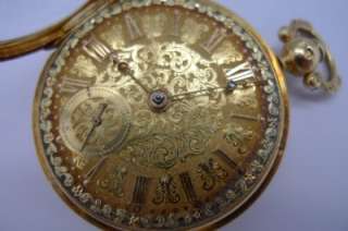 RARE 18K GOLD KEYWIND LONDON 1795 MULTI COLOR POCKET WATCH~IMPORTANT 