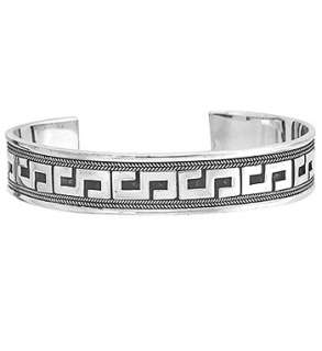 Sterling Silver Greek Key Cuff Bracelet  