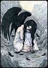 Gothic Fantasy Art ACEO PRINT Angel Fallen Broken Halo