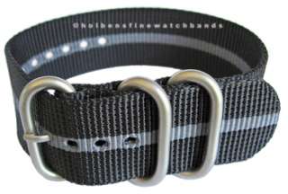   Nylon Grey Stripe GERMAN MADE Military Diver Watch Band Strap  