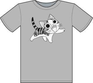 Chis Sweet Home Kitten Cat Walking Gray Anime T shirt  