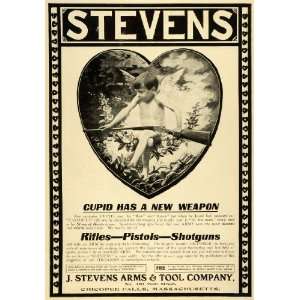 1902 Ad J Stevens Arms Tool Pistols Rifles Shotguns Firearms Boy Cupid 