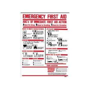 EMERGENCY FIRST AID ABCS OF EMERGENCY FIRST AID ACTION 24x18 Heavy 