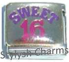 16 16th sweet sixteen enamel italian charm 9mm 1 x