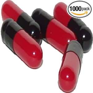  Empty Gelatin Capsules Size 1, 500 Count, Color:red/black 